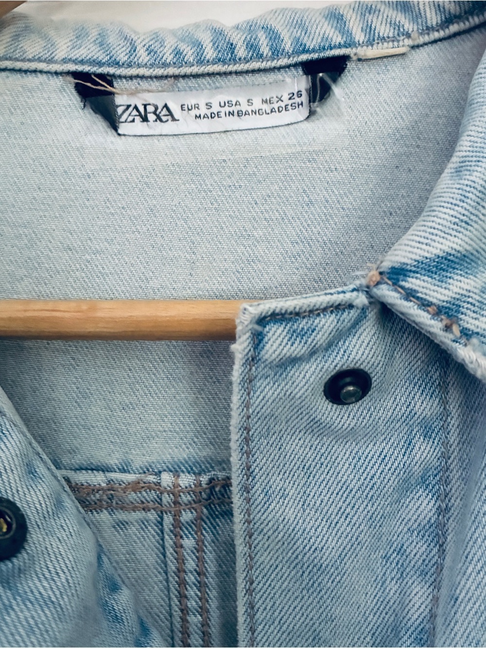 Zara Light Wash Utility Denim Jacket - Picture 3 of 7